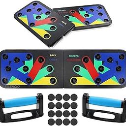 SILENCIO 14 in 1 Body Building Push Up Rack Board Fitness Equipment Home Practice Chest Muscle Arm Muscle Color Coded Combo Positions for Exercise – Portable Gym Accessories for Men, Women and Adults-16