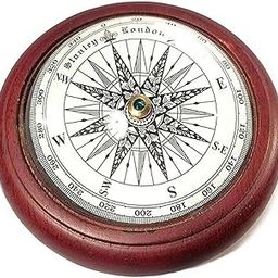 Wooden Half Moon Optical Illusion Desk Paper Weight Compass Size: 4inch (Diameter)-image-60