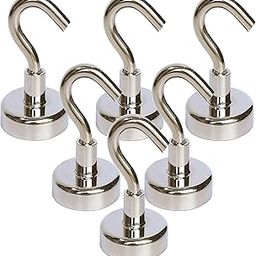 Magnetpro Magnetic Hooks 18 lbs Super Suction Strong Magnet Neodymium Hanging Mighty for Doors, Cabinets, Ceiling, Fixtures, Industrial Fixtures (6 Pack)-image-59