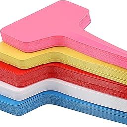Plant labels,100 Pcs Multicolor Waterproof Plastic Plant Tags T-type Nursery Garden Labels 2.36"x4",5 Colors-image-87