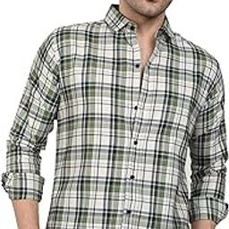 U-Turn Men's Cotton Casual Printed Checkered Stylish Latest Shirt for Men-image-82