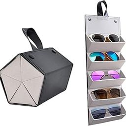 Cloyster 5 Slot Glasses Jewelry Storage Box, Multi-functional Sunglasses Sunglasses Glasses Box, Storage Mirror Box-48
