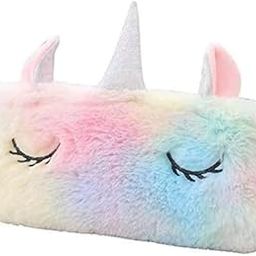 ECLET Beautiful Unicorn Fur Pouch for Kids and Girls (Assorted Design) Art EVA Pencil Box (Set of 1, Multicolor)-image-56