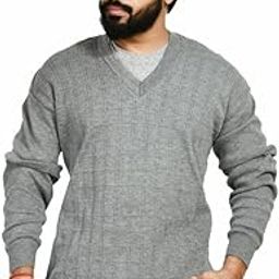 MANRA Mens V- Neck Full Sleeve Woolen Winter Self Design Pullover Sweater (Men OSWAL SELF Check Sweater)-image-99