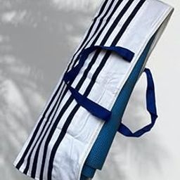 Amrutkala Yoga Mat Bag Premium Carry Bag, Full Easy Access Zip, Multi Functional Storage Pockets & Adjustable Shoulder Strap - Blue and White-image-46