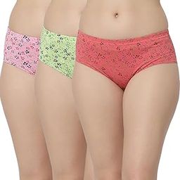 Women Pack of 3 Multicoloured Floral Print Cotton Fabric Mid-Waist Inner Elastic Panty/Underwear/Hipster/Lingerie/Undies/Briefs-picture-14