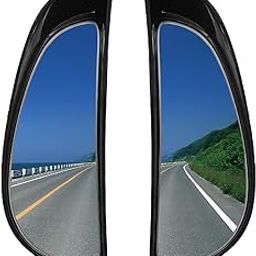 Automaze 3R Car SUV Side View Mirror Wide Angle Blind Spot Mirror Auto Exterior Rearview Mirrors With Convex Clean Surface Stick on B-Pillar for Rear Seat Passengers Set of 2-picture-5