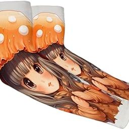 Cute Mushroom Men's and Women's Sunscreen Sleeves Hat Mushroom Girl Compression Arm Sleeves - UV, Tattoo Coverage-image-80