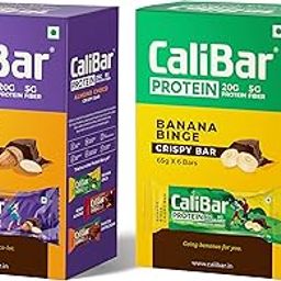 20g Protein Bar - Almond Choco & Banana Binge Crispy Bars (Combo Pack of 12) No Added Sugar, Gluten-Free, 5g Fiber, No Preservatives, Delicious Taste & 100% Veg. (65g x 12 Bars)-image-55
