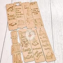 R&H PRE-Marked MDF Bookmarks, Set of 8 Pcs, Pinewood, 6Inch, Thickness 2.5MM, for Kids and Adult, DIY Painting, Gifting, Decorating, Collection, etc...-23