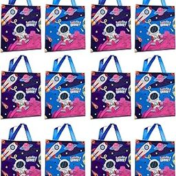 12pcs Space Theme Party Favor Return Gift Bags for Boys Kid Astronaut Goddies for Birthday for Kids Thankyou for Coming Bag with Handle Reusable Filler Bag Give Away Rewards for Students in School-image-54