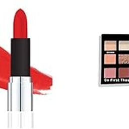 FLiCKA Tomato Bullet Matte Lipstick| Nontransfer Lipstick, Waterproof, Hydrating, Moisturizing, Upto 6Hrs, Shade 05, 4g COSMETICS GAME OF COLORS EYESHADOW PALETTE ON FIRST THOUGHT-image-97