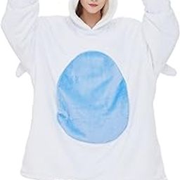 Unisex Animal White Dragon Costume Hoodie Sweatshirt Oversized Microfiber & Sherpa Super Warm and Cozy with Giant Pocket,One Size Fits All-image-10