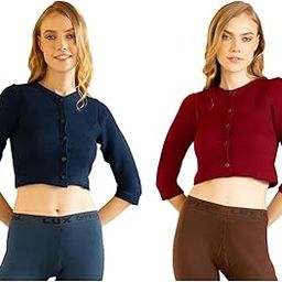 Lux Cottswool Women's Solid Regular (Cottswool_Blouse_Maroon 95) & Lux Cottswool Women's Solid Regular (Cottswool_Blouse_Blue 95)-image-21