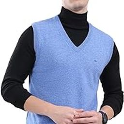 Men's Regular Fit Pullover | Solid Pattern | Pull On Closure with Sleeveless V Neck Winter Pullover for Men's-image-4