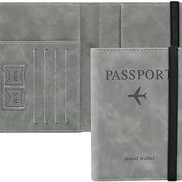 Passport Holder Cover Travel Wallet Organiser, Passport Case with PU Leather Travel Document Holder for Men and Women Travel Accessories (Blue)-image-5