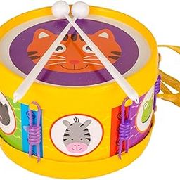 TOYFUN Musical Drum for Kids Medium Size with Strap and 2 Mallets Attractive Design Colour and Print May Vary-25
