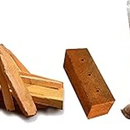 Jackfruit Wood Incense Set, Jackfruit Wood for Havan Kund 15 Sticks (6 inch), Holder (8x3x3 cm), Natural Sawdust (300g)-image-26