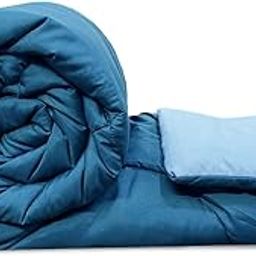 BSB HOME Summer Razzai All Season 220 GSM Ac Comforter Super Soft Fluffy Comforter (90" X 86" Inches/220Cm X 228Cm) - Double Bed Comforter|Silver & Teal| Lightweight| Microfibre-image-65