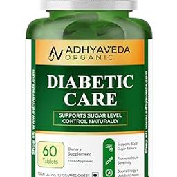 Adhyaveda Organic Diabetic Care Tablets – Natural Blood Sugar Control & Insulin Sensitivity Support | With Karela, Jamun, Methi, Giloy, Shilajit & More | 60 Veg Tablets | FSSAI Approved-image-99