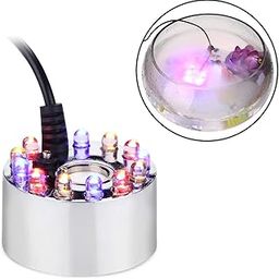 AGPTEK Aluminum Mist Maker Water Fountain Pond Fogger Air Humidifier Atomizer Mini Fog Machine with 12 Color Changing LED Lights-13