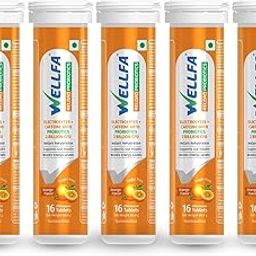 Wellfa Reload Tablets | Pack of 5 | Electrolytes |Caffeine | Probiotic | Instant Energy Boost | Rehydration | Improved Gut Health | Orange Flavor - 16 Effervescent Tablets-image-67