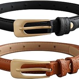 Womens Girls Skinny PU Leather Belt Adjustable Slim Thin Waist Belt with Alloy Buckle for Womens Elegant Coat Dress MIdi Shirt Female Girls Belt-image-3