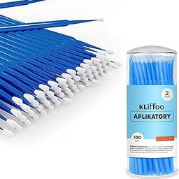 Kliffoo 100 PCS Micro Applicators Brush for Makeup and Personal Care,Soft Microswabs for Eyelash Extensions Makeup Brushes Bendable for Dental/Oral/Microswab Applicator Lashes Micro Mascara (2.5mm)-28