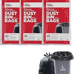 Happy Shield - Perfumed Garbage Bags (45 Pieces), Large (24x32 Inches) - 15 pieces/pack (Pack of 3), Black-8