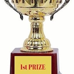 Juz4U Fiberglass Open Cup First Prize | First Position Trophy (Brown And Gold)-image-9