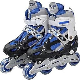 New Inline Skates, Adjustable Inline Roller Skates for Kids, Teens and Adults, Unisex Outdoor Skating Shoes Roller Blades with Featuring Wheels for Skating (Blue)-image-35