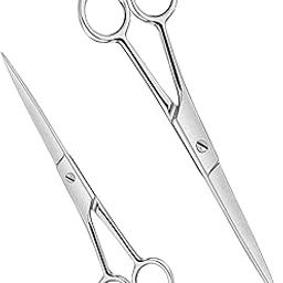 Pack of 2 Professional 6.5" & 7.5" Hair Cutting Scissors Stainless Steel Barber Salon Use Smooth and Comfortable (Silver)-16