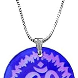 Lord Shiva Religious Symbol Om Crystal Religious Snake Chain Blue Pendnet for Men and Women-picture-49