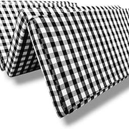 ATOOTFUSION Foldable Single Bed Floor EP Mattress, Black and White Check Design, Reversible, Portable for Travel Picnic and PG (4 Fold Foldable Mattress, 72X48X3 Inches)-image-26