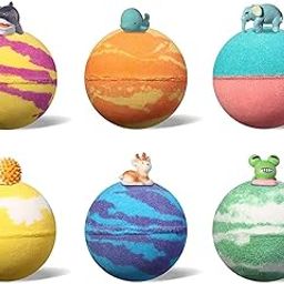Seychelles Bubble Bath Bombs for kids with Toy Inside, Fun Spa bathing, Rich Bubbles (100gm Each), SLS Free, Coconut Based Product, Safe Kids 2+-16