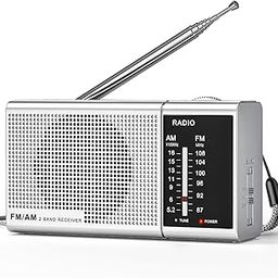 Portable Radio AM FM, Transistor Radio with Loud Speaker, Headphone Jack, 2AA Battery Operated Radio Excellent Reception - Goodes-4