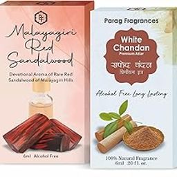 Parag Fragrances Combo Pack of Malyagiri Red Sandalwood 6ml & White Sandalwood 6ml Attar Perfume/Long Lasting Natural Chandan Attar Fragrance / 6ML X 2 Total 12ml-10