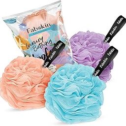 Fabskin Luxury Loofah For Bathing For Men And Women | Bath Scrubber For Body | Bath Bathing Body Scrub Sponge | Pack Of 3 | Peach, Blue & Purple | Foaming Loofah For Bathing | Bath Scrub Sponge | Made In India-image-16