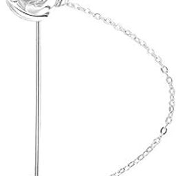 BROACHES for Men Women Silver Rose Shape Lapel PIN ON Suits Shirts Coat BROOCHES Blazers Formal Sherwani with Chain Saree Silver Party in A Gift Box TSSPSIL1070-61