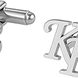 Personalized Silver Initial Name Cufflink for Men, Groom Wedding, Men's Shirt, Letter Custom Cufflinks | Customised Monogram "KB" Jewelry Gift, Birthday Gift-20