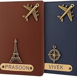 Customized Passport Cover with Name - Personalized Leather Passport Holder for Men & Women - Travel Wallet with Card Slots - Handmade Engraved Passport Case P0010 (Pack of 2)-image-89
