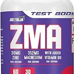 Nutrija ZMA (Zinc, Magnesium, Vitamin B6 with added Boron) Testosterone Booster (30 Servings) 60 Capsule-image-67