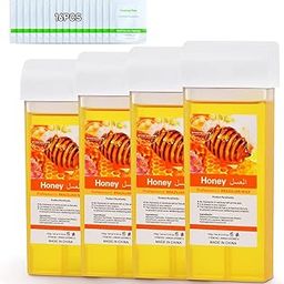 Roll On Wax, Honey Hair Removal Wax Cartridge, Depilatory Wax Roller Refill, Hair Removal Wax Roller, Wax Cartridge Refill for Body Waxing, Leg and Arms (4 Pack)-image-91