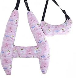 H-Shape Kids Travel Pillow, 28x22 inch Car Seat Sleeping Head Support, Car Headrest for Kids Adults Travel Head Neck Arm Rest Supports (Pink Princess)-image-55