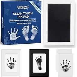 Inkless Foot Print | Baby Hand and Footprint | Inkless | Ink Pad with Imprint Cards | 100% Non-Toxic & Mess Free Safe for Newborn Baby and Toddlers | Family Memory | (Black)-image-97