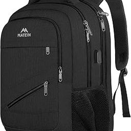 17 inch Travel Laptop Backpack, Water Resistant TSA Flight Approved Carry on Backpack with USB Port Black-picture-46