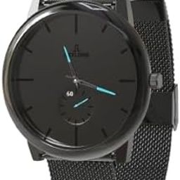 Classic Chronograph Watch, Blue Dial, Stainless Steel Mesh Strap, Quartz Movement-55