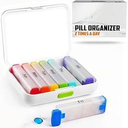 INKULTURE Weekly Medicine Organizer Box 02 Times a Day, Daily Tablets Container Case | Travel Pill Box For 07 days | White | 01 Pcs-image-42