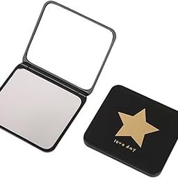 Mockery Acrylonitrile Butadiene Styrene (ABS) Tabletop Mount Travel Makeup Mirror, Handheld Folding Compact Mirror, Compact Mirror For Purses Travel For Women Girls - Star Style (Black, 1Pcs)-38