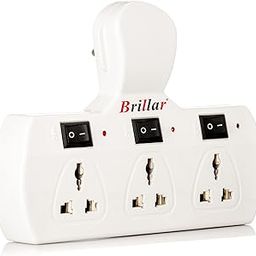 Multiplug Extension Board with 3 Sockets, Individual Switches, Led Indicators and Protection Fuse Multiplug with Universal Sockets, 240 Volts-20